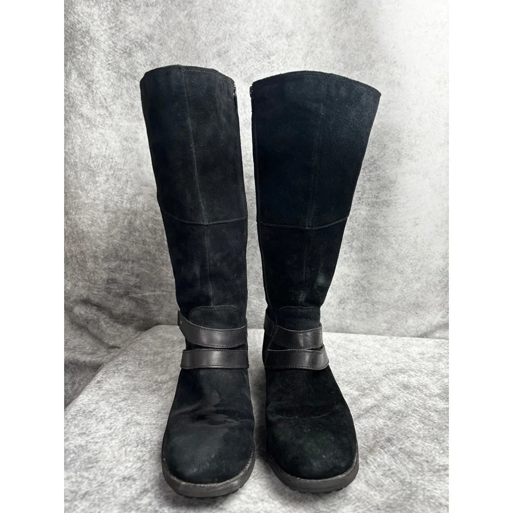 The North Face Women's Bridgeton Black Tall Suede Riding Boots Size 8.5‎